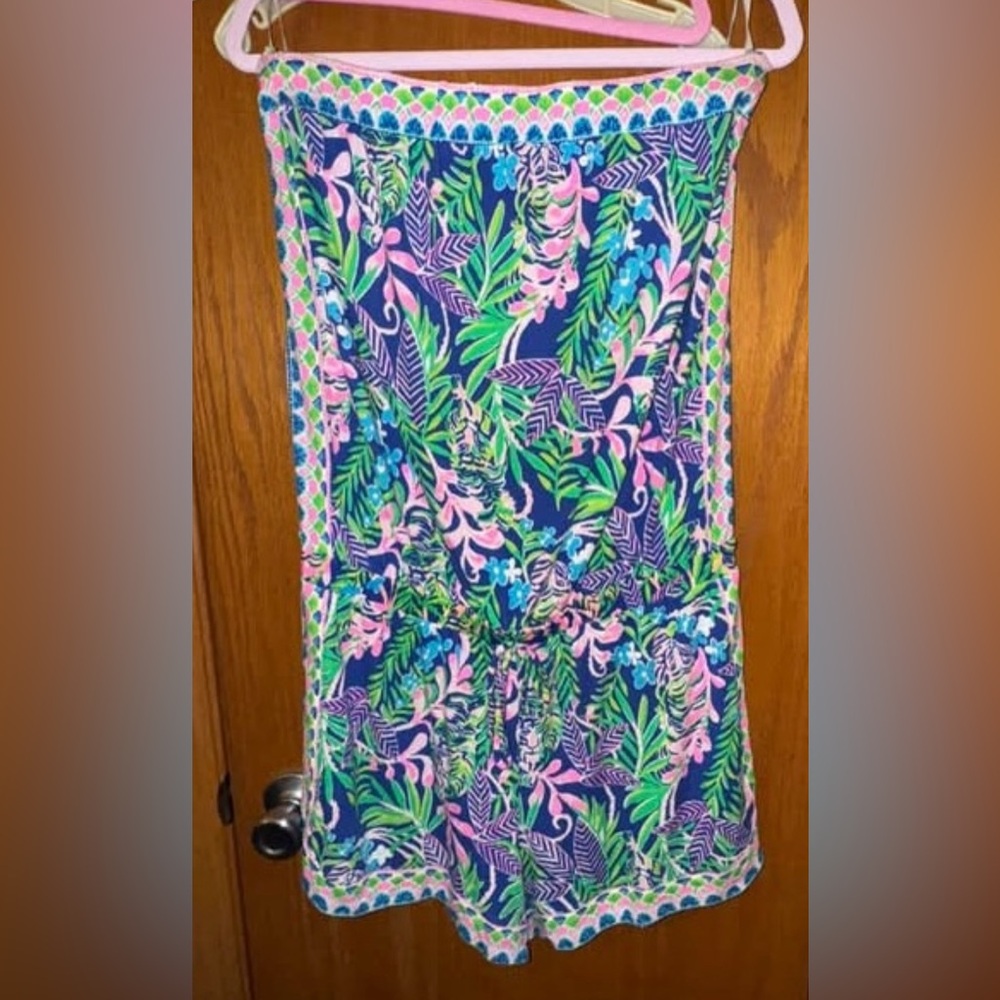 Lilly Pulitzer Medium Colorful Tropical Print Shorts Romper
